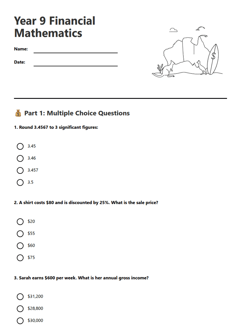 Year 9 Financial Mathematics