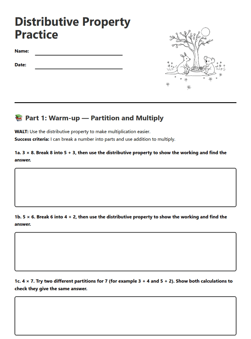 Distributive Property Practice