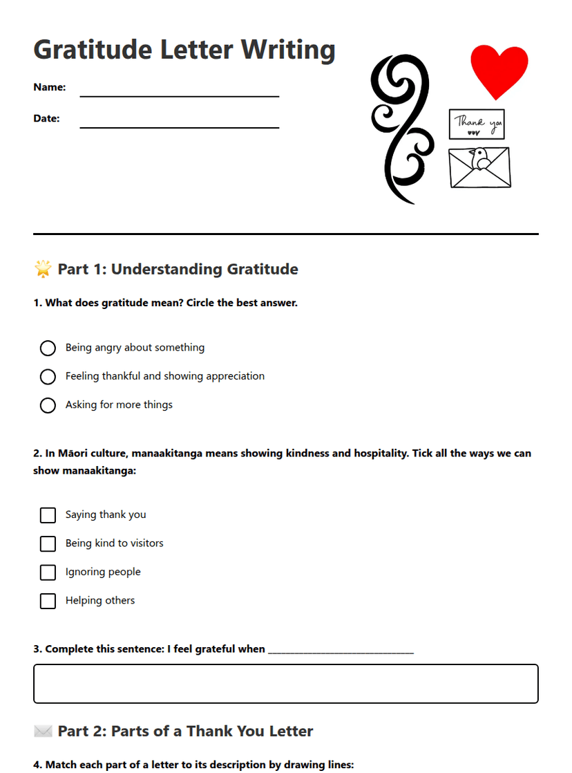 Gratitude Letter Writing