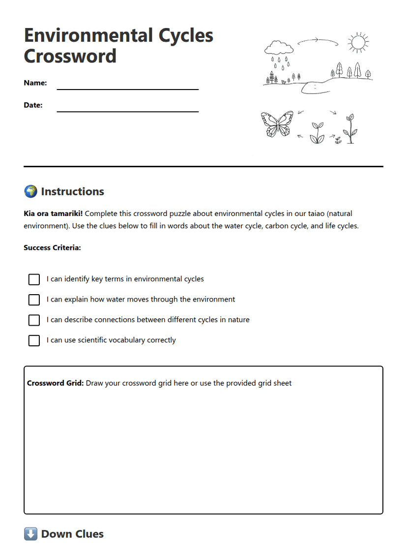 Environmental Cycles Crossword