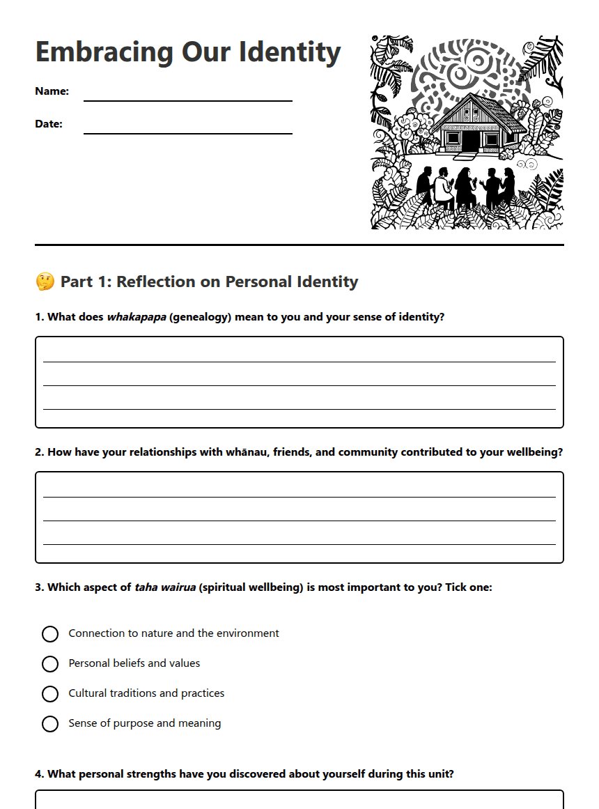 Embracing Our Identity worksheet preview