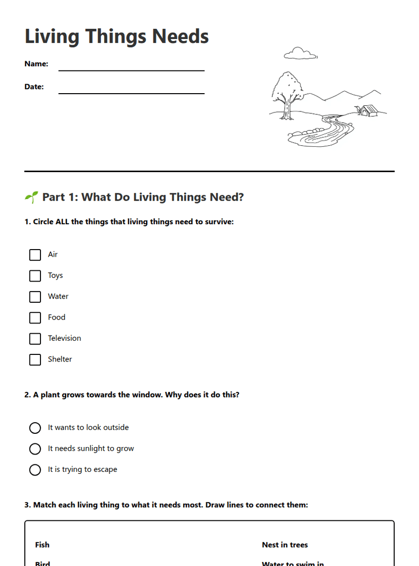 Living Things Needs