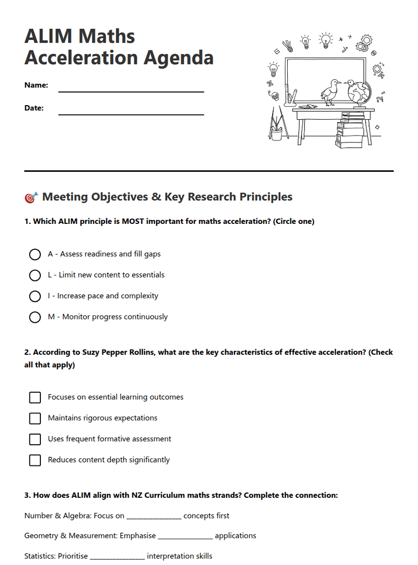 ALIM Maths Acceleration Agenda