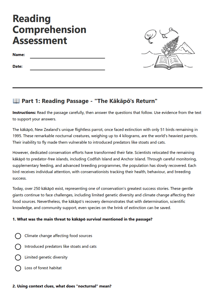 Reading Comprehension Assessment