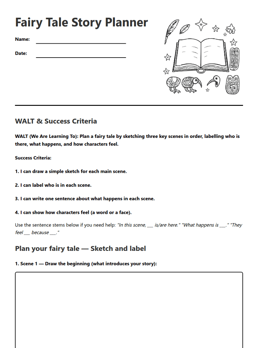 Fairy Tale Story Planner