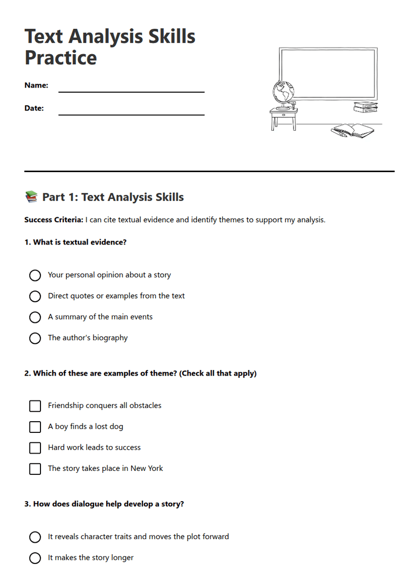 Text Analysis Skills Practice