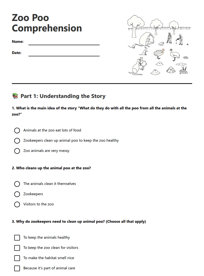 Zoo Poo Comprehension