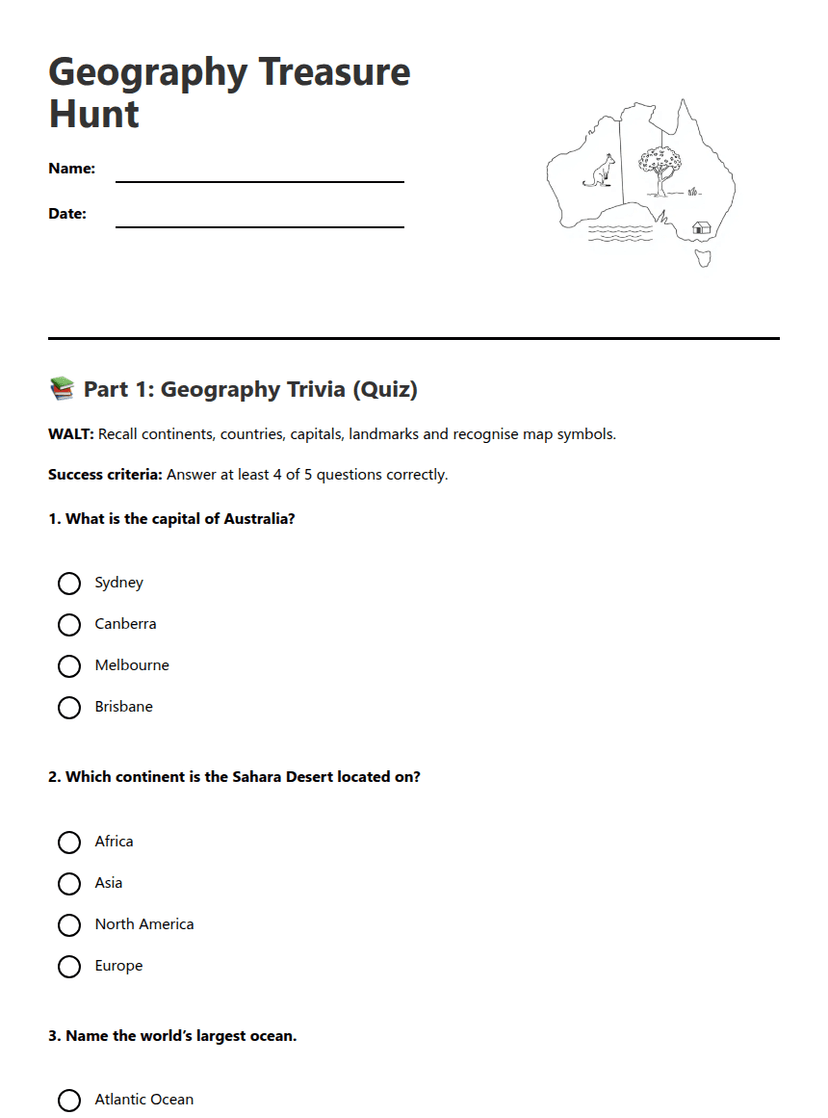 Geography Treasure Hunt