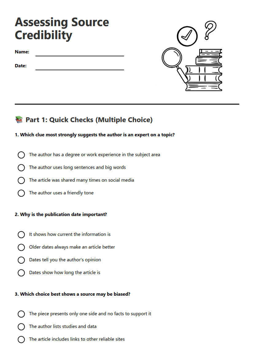 Assessing Source Credibility