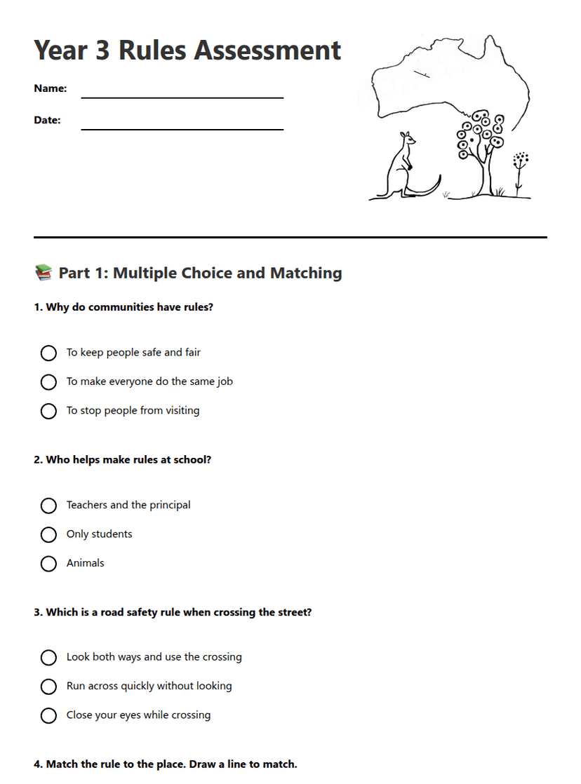 Year 3 Rules Assessment