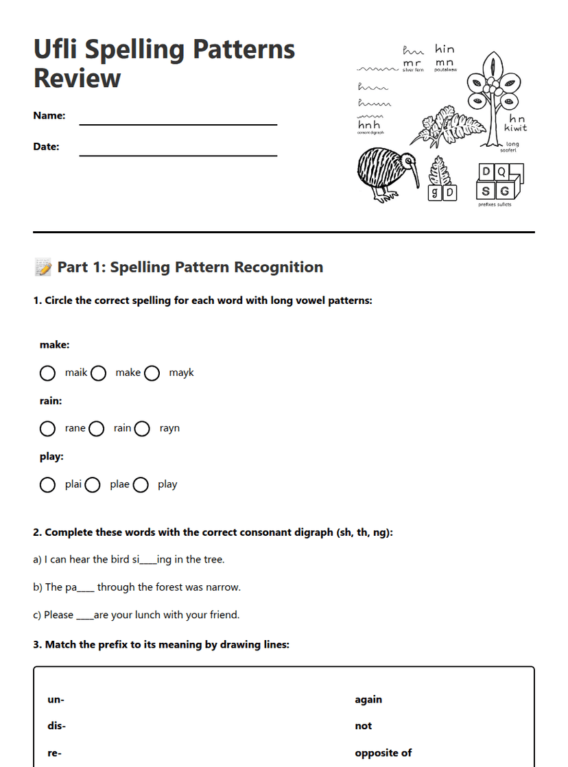 Ufli Spelling Patterns Review