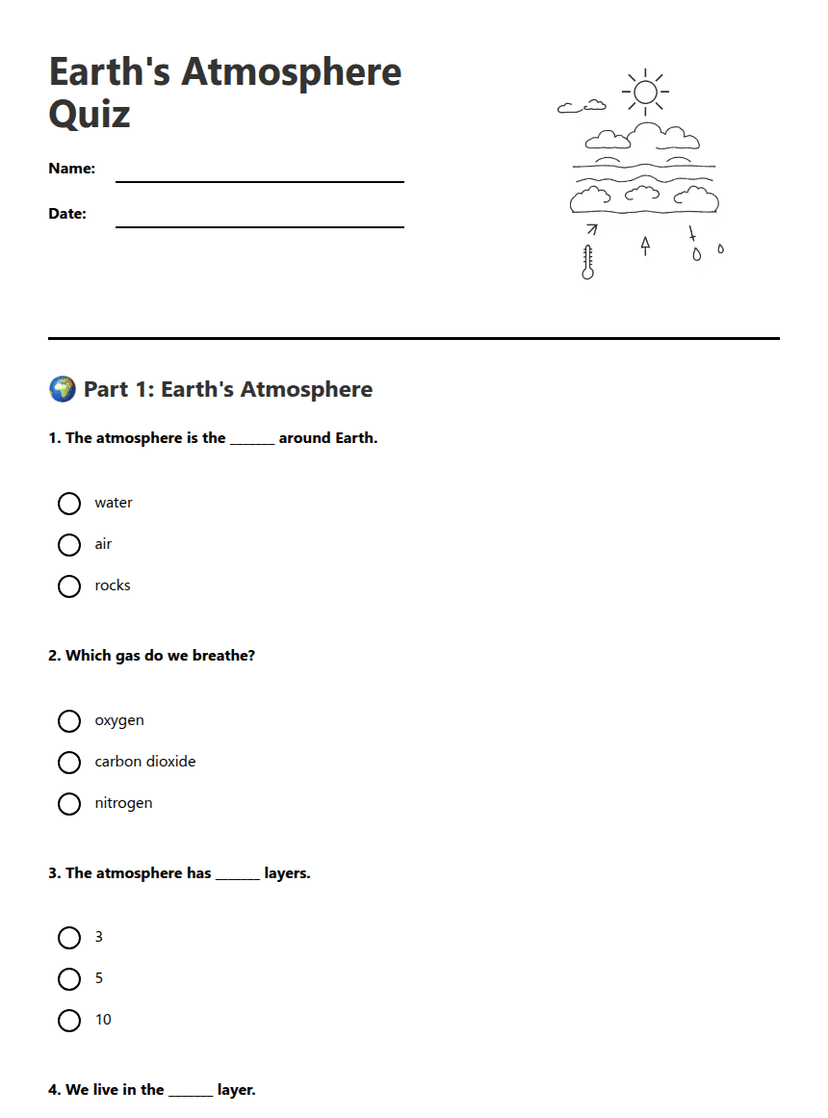 Earth's Atmosphere Quiz