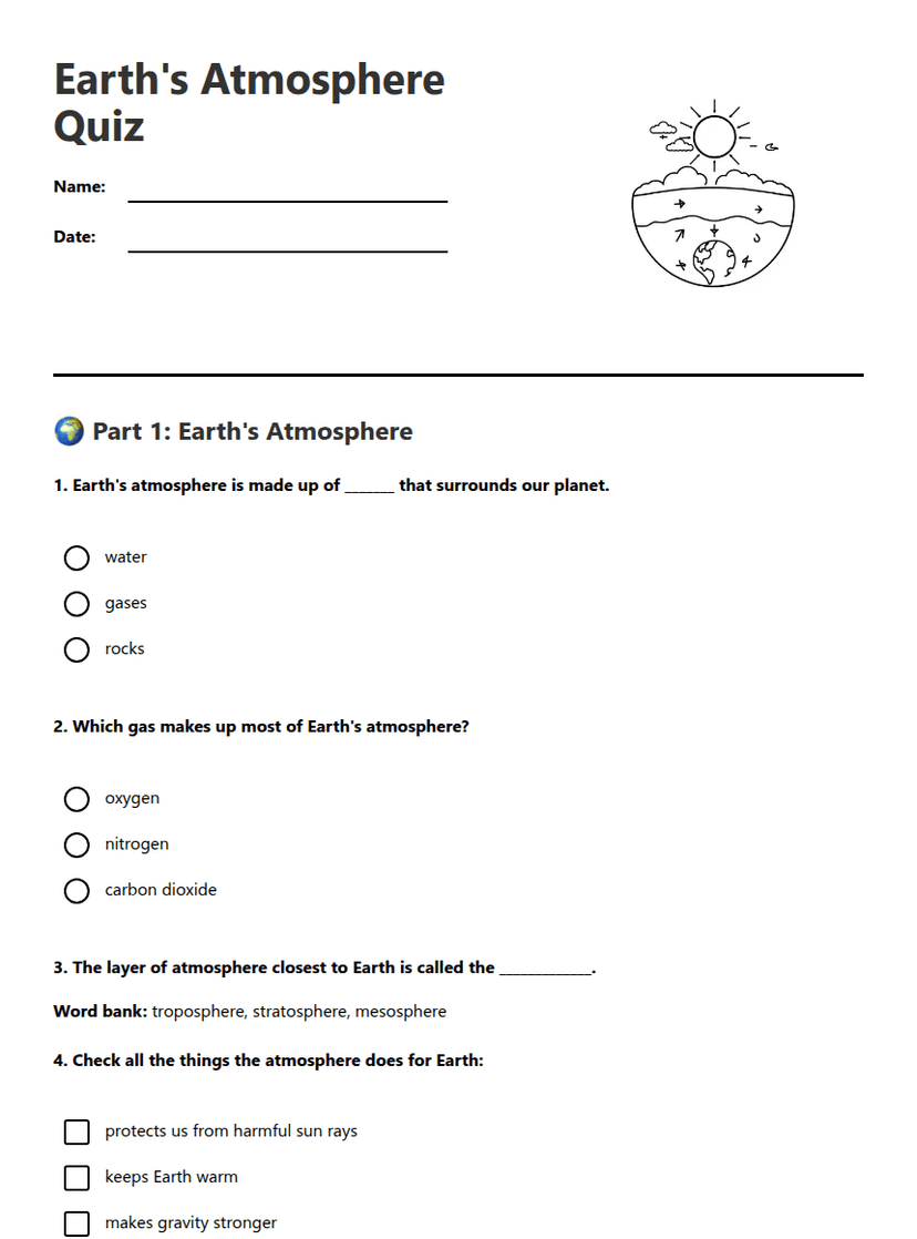 Earth's Atmosphere Quiz