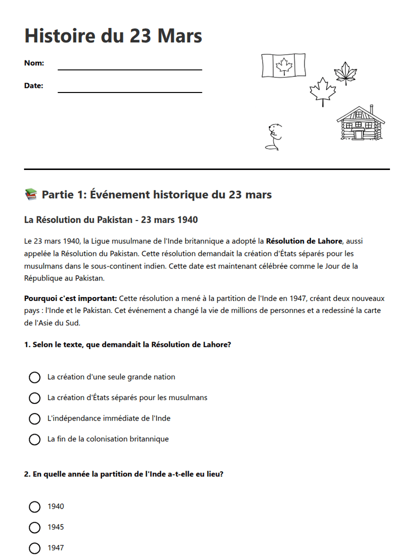 Histoire du 23 Mars
