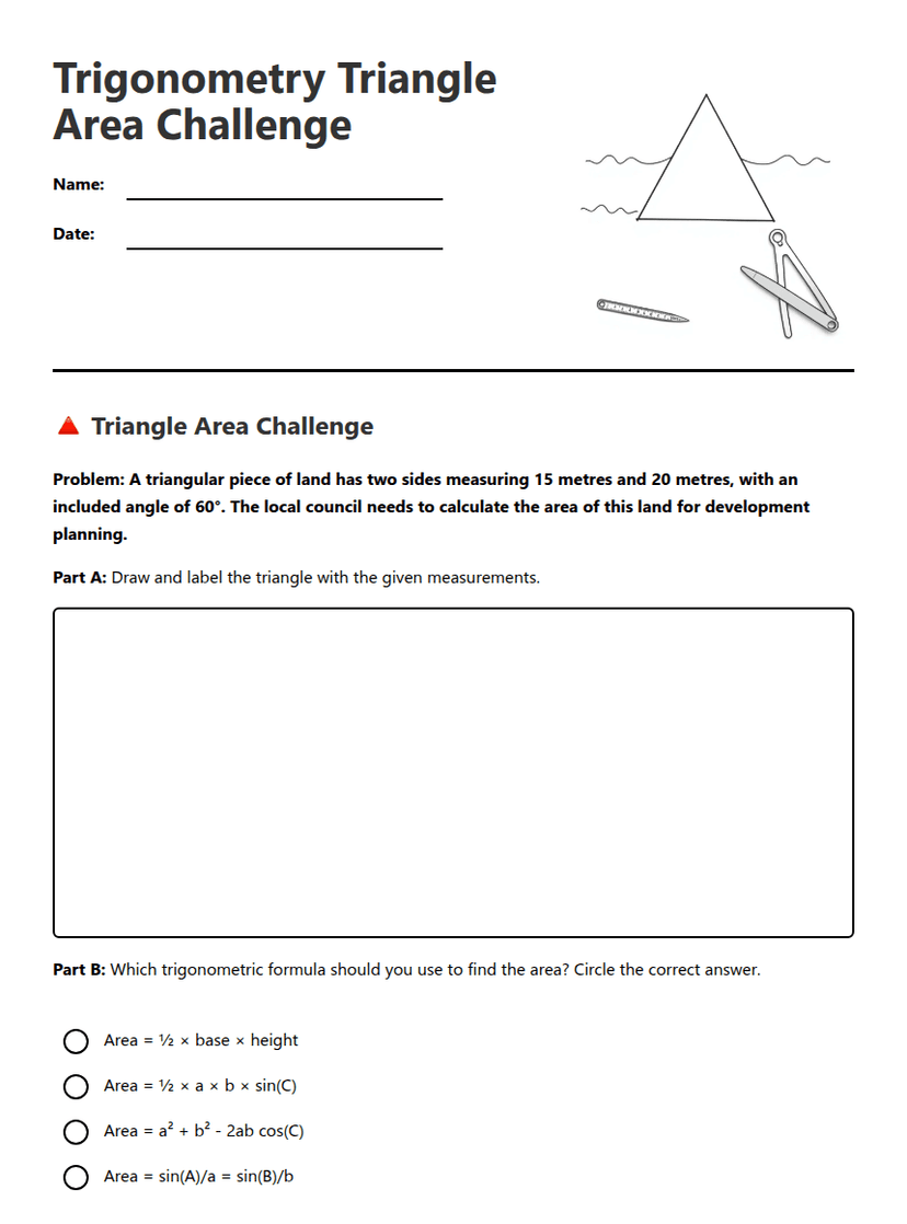 Trigonometry Triangle Area Challenge