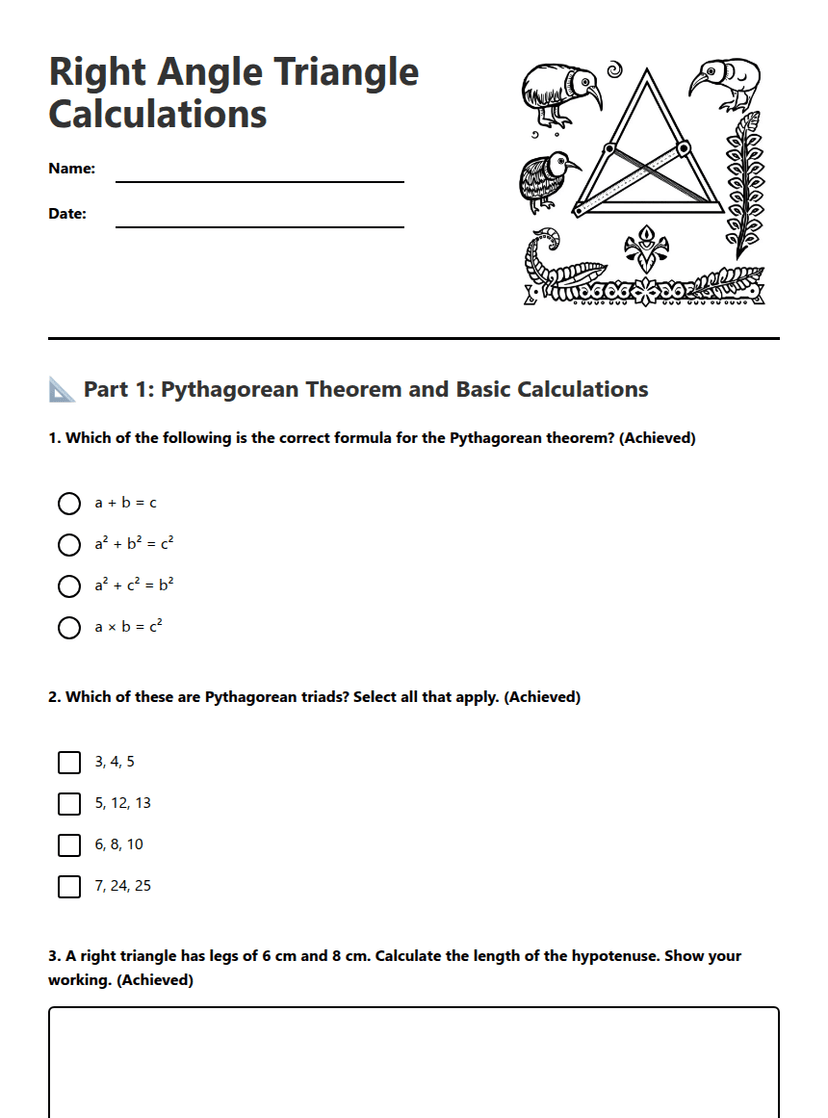 Right Angle Triangle Calculations