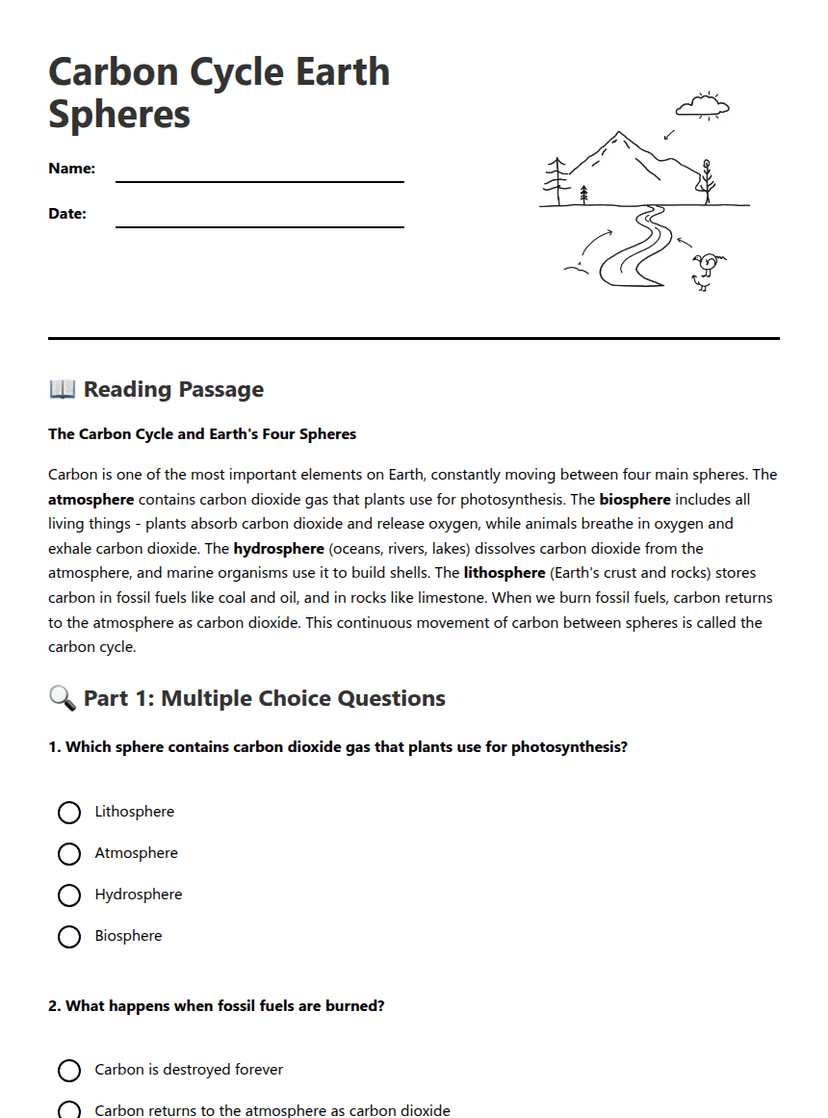 Carbon Cycle Earth Spheres