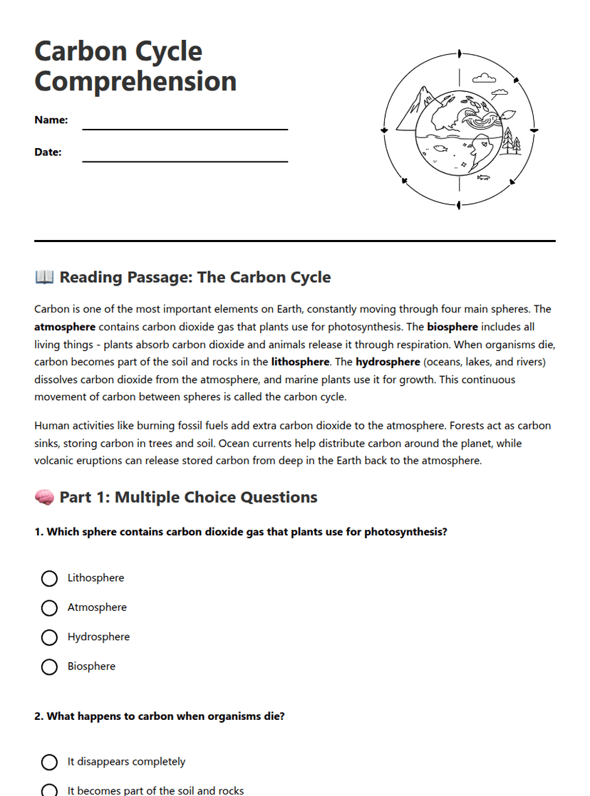 Carbon Cycle Comprehension