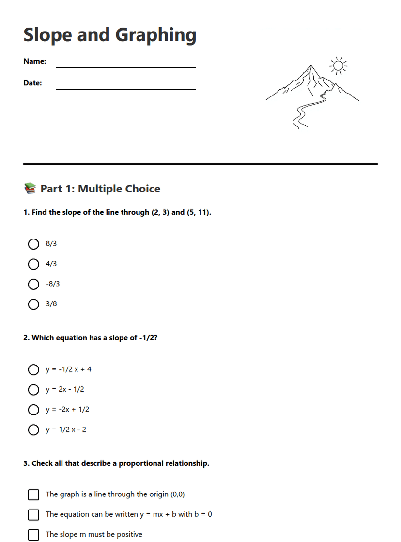 Slope and Graphing