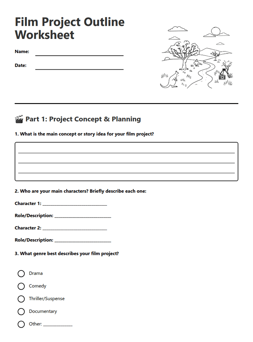 Film Project Outline Worksheet