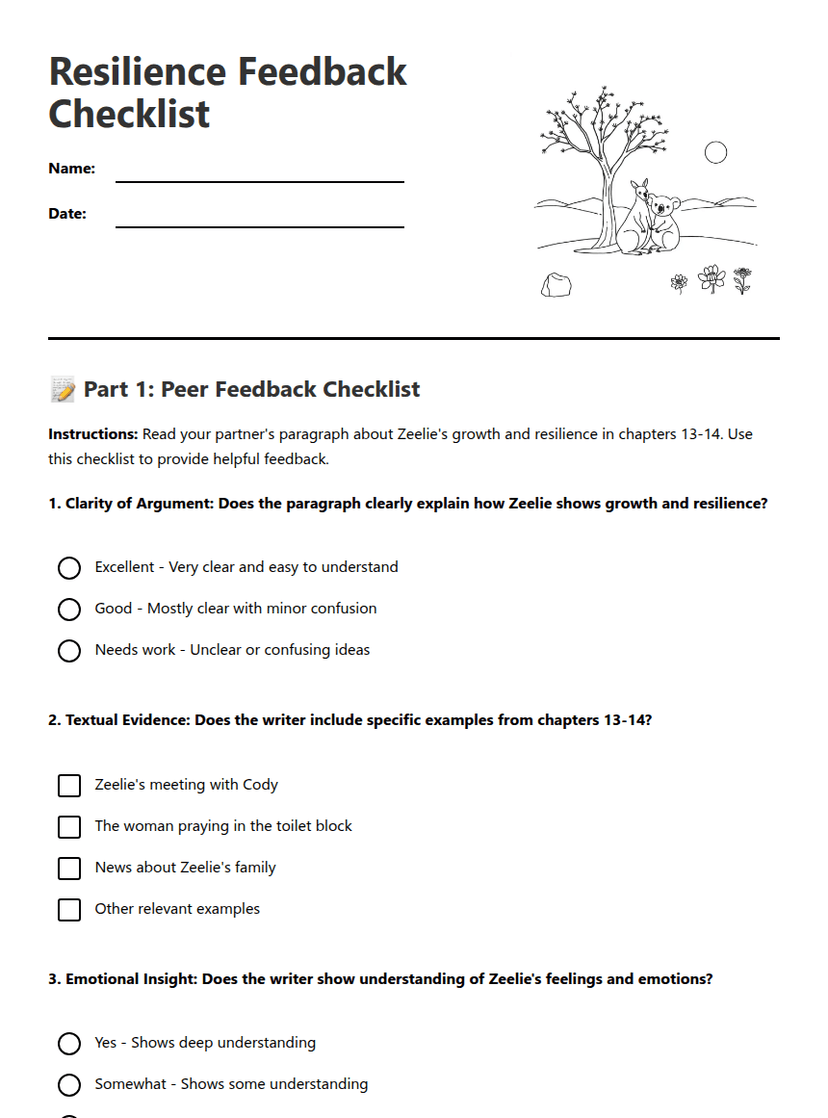 Resilience Feedback Checklist