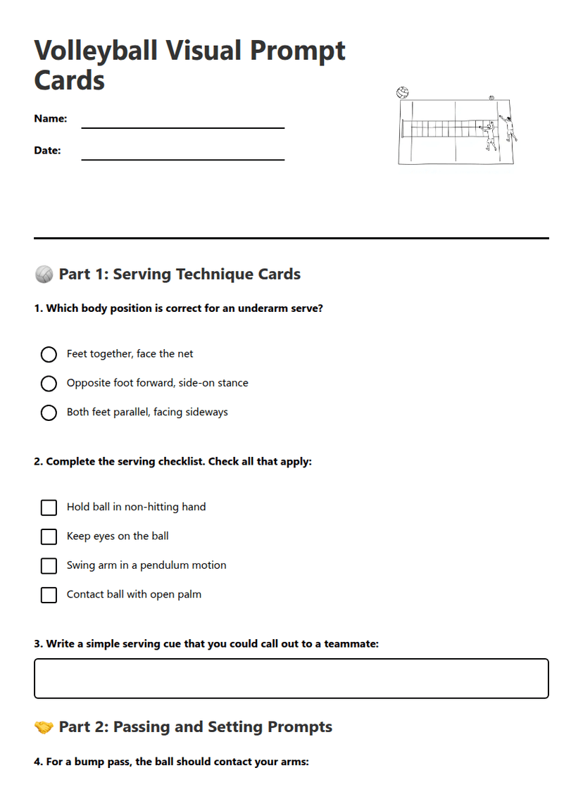 Volleyball Visual Prompt Cards