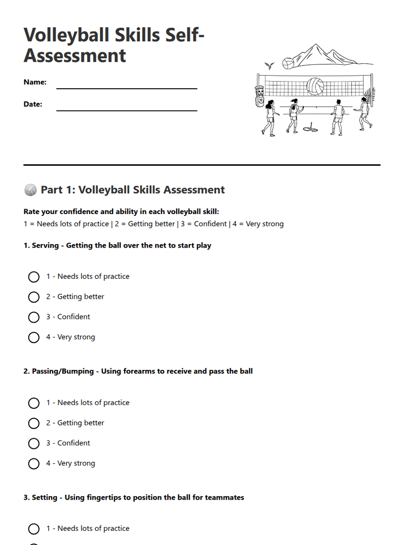 Volleyball Skills Self-Assessment