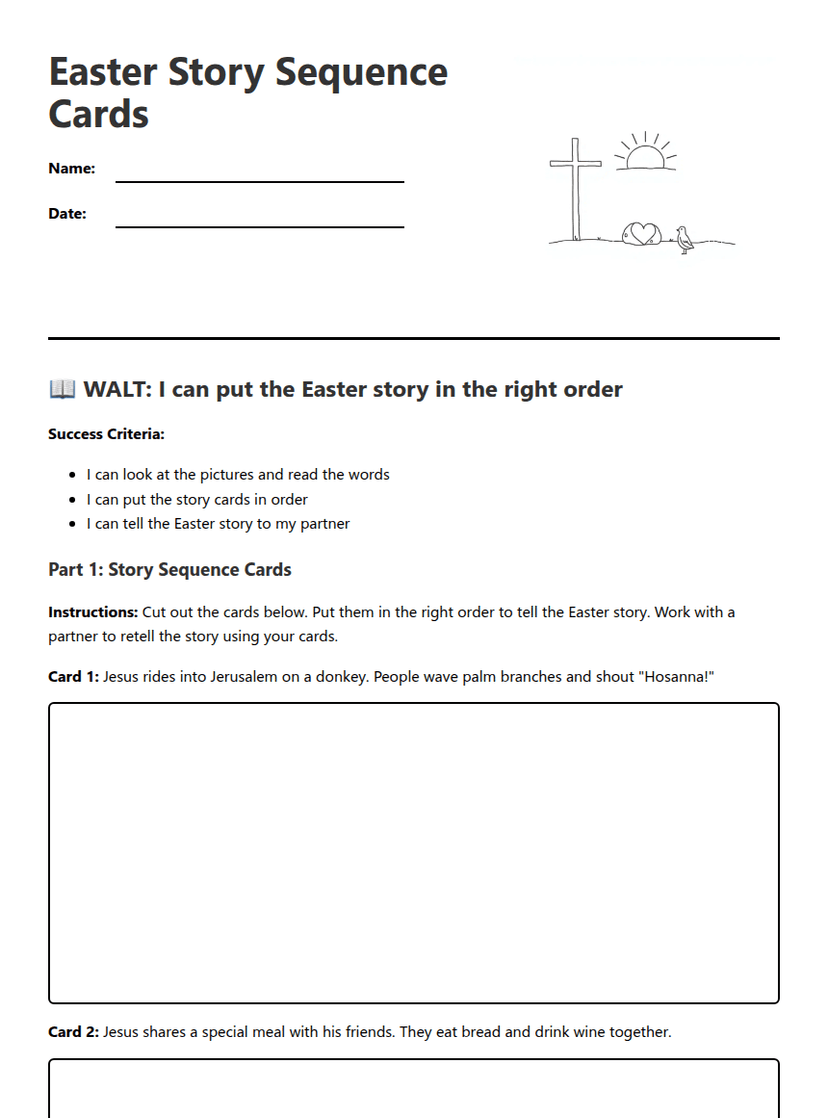 Easter Story Sequence Cards