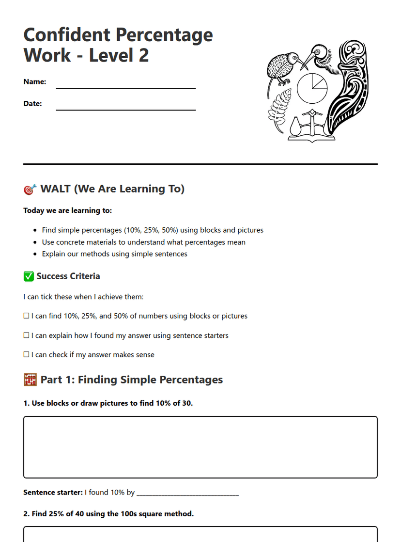 Confident Percentage Work