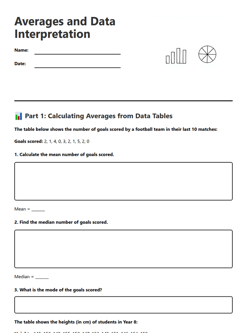 Averages and Data Interpretation