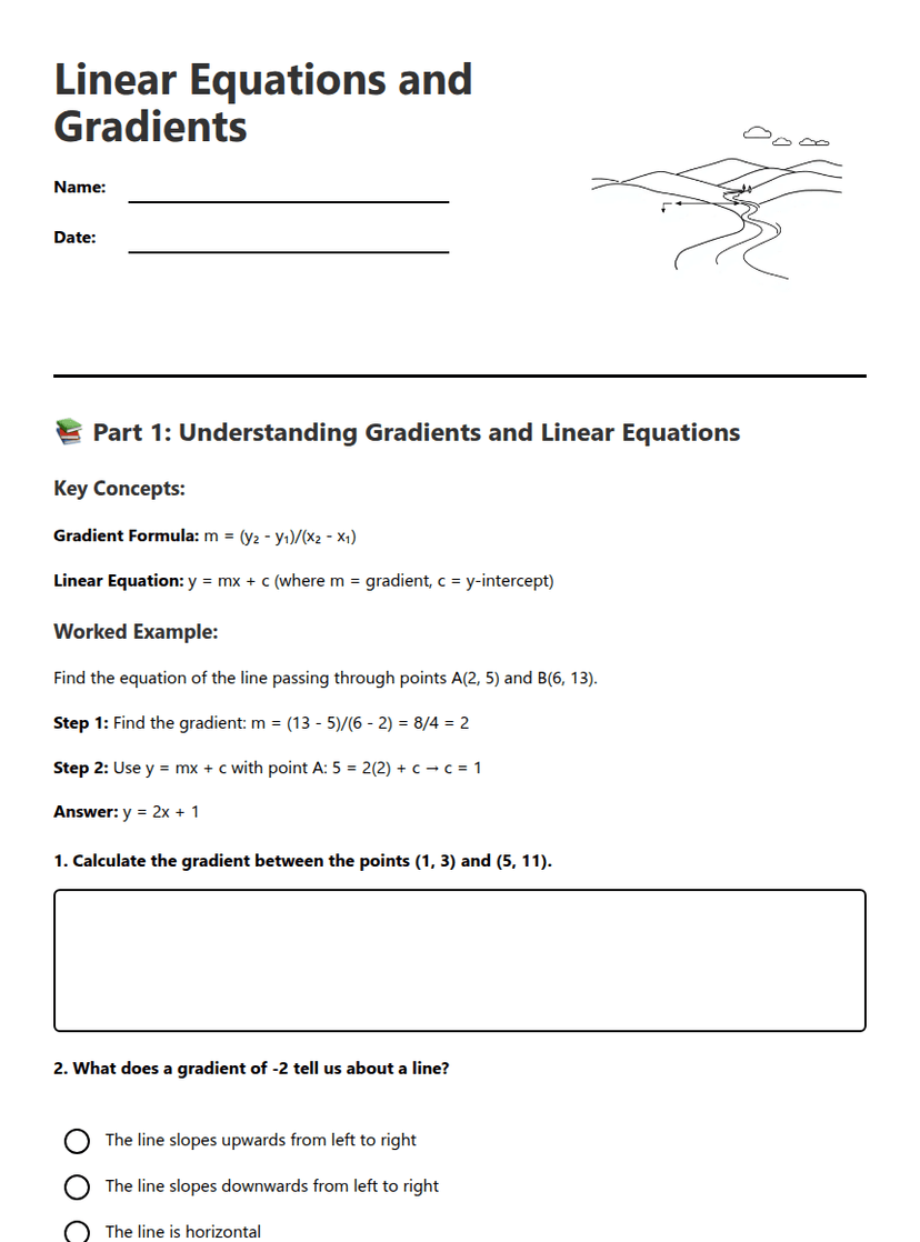 Linear Equations and Gradients
