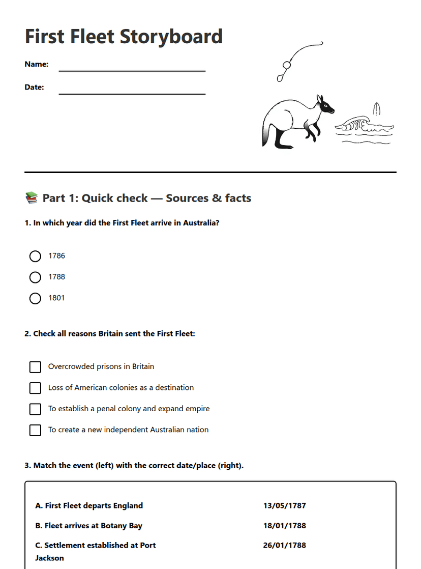 First Fleet Storyboard
