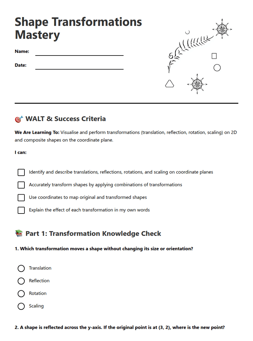 Shape Transformations Mastery