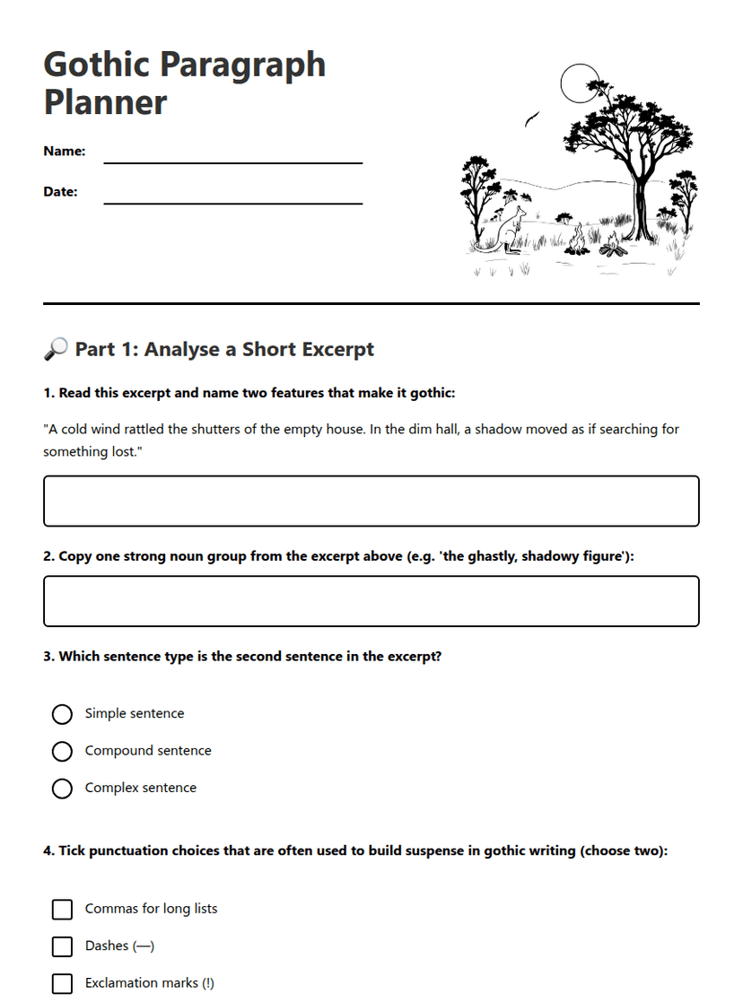 Gothic Paragraph Planner
