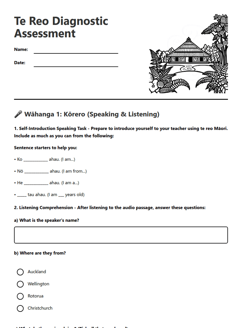 Te Reo Diagnostic Assessment