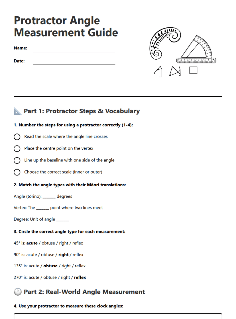 Protractor Angle Measurement Guide
