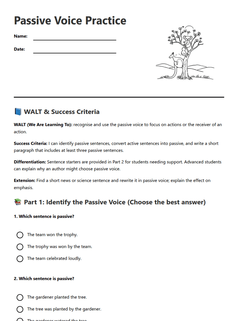 Passive Voice Practice