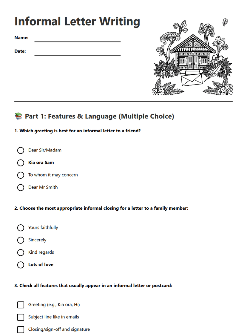 Informal Letter Writing