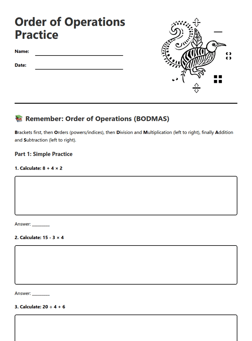 Order of Operations Practice
