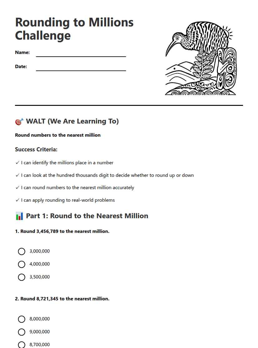 Rounding to Millions Challenge