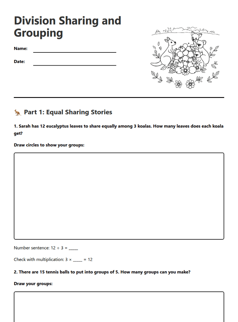 Division Sharing and Grouping
