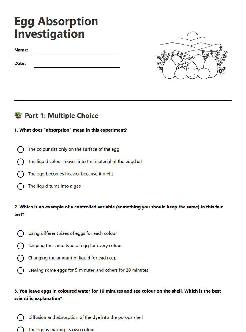 Egg Absorption Investigation