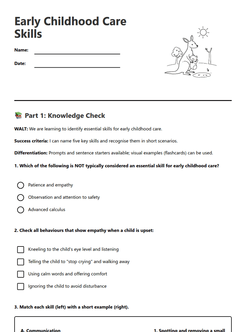 Early Childhood Care Skills