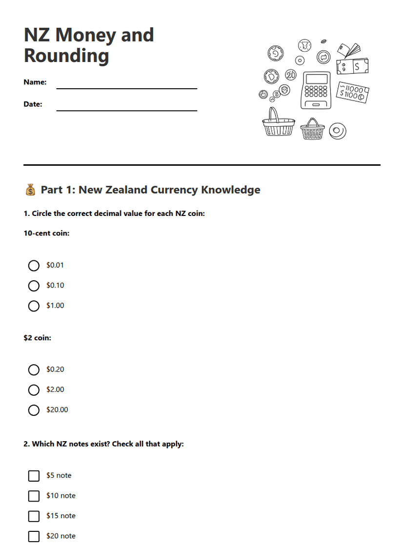 NZ Money and Rounding