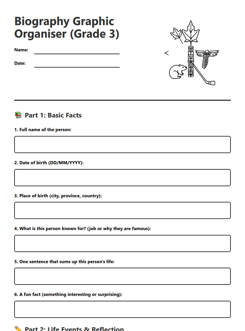 Biography Graphic Organizer