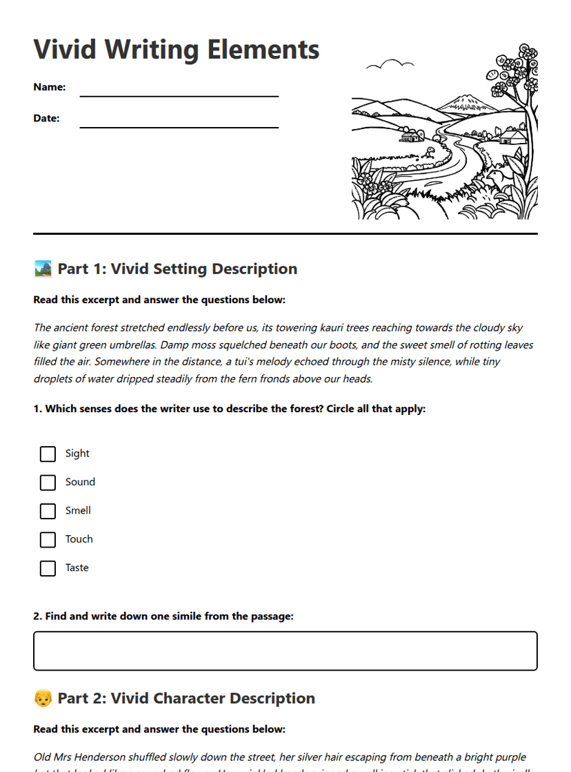 Vivid Writing Elements