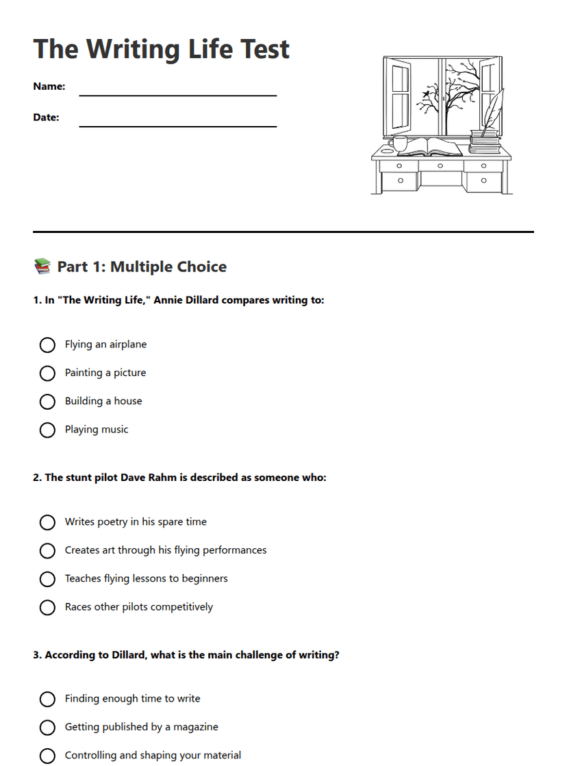 The Writing Life Test