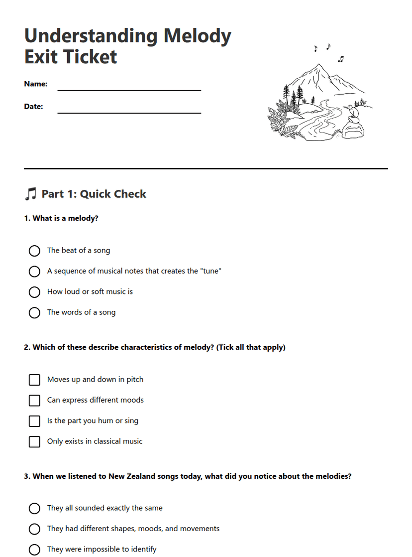 Understanding Melody Exit Ticket