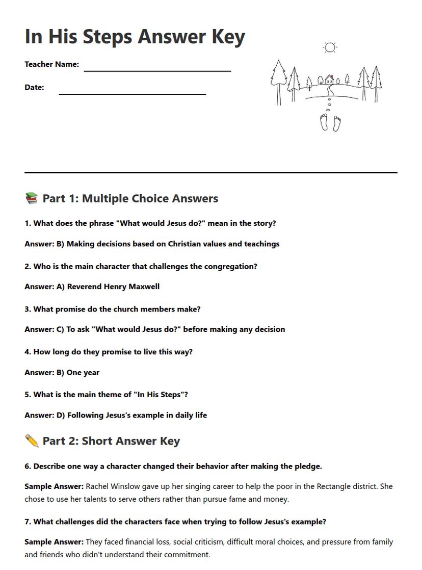 In His Steps Answer Key
