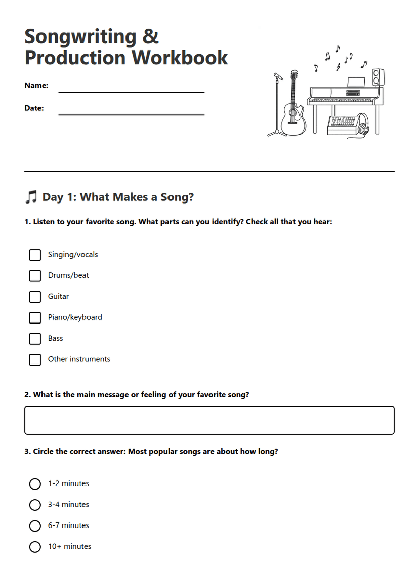 Songwriting & Production Workbook